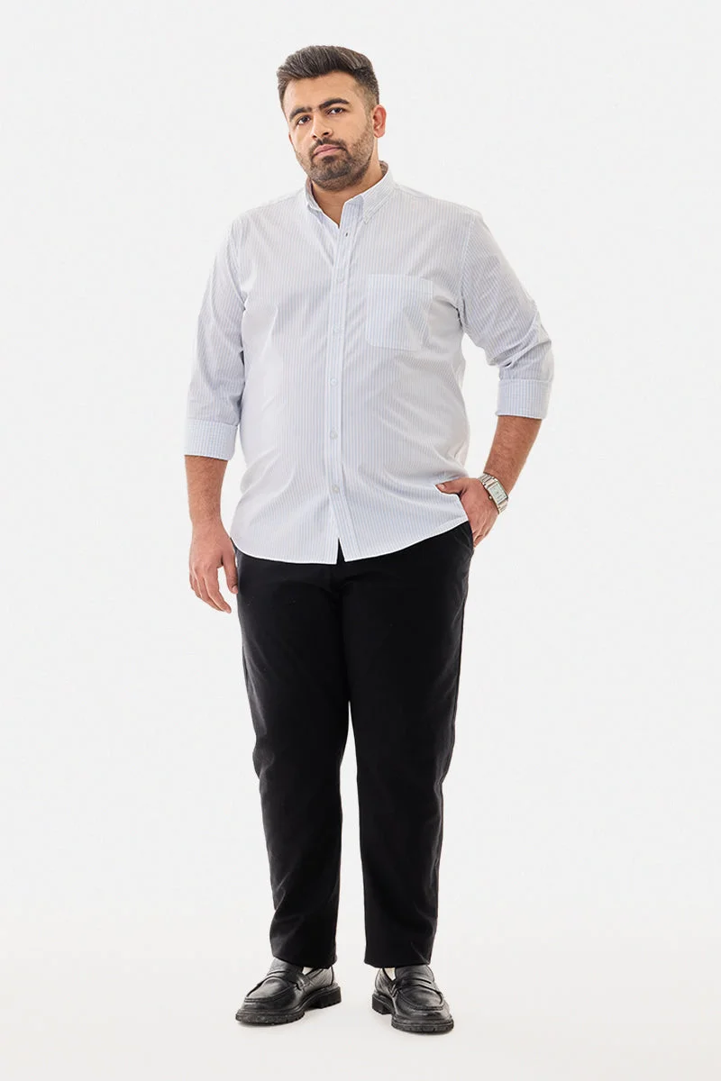 SNITCH Plus Size Stripes Stretch Shirt